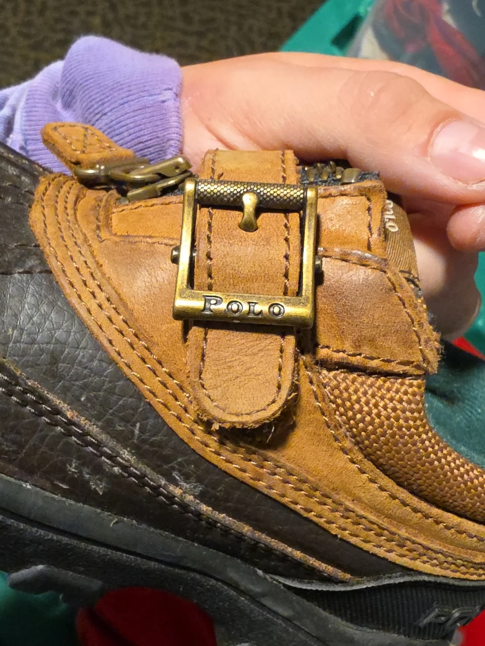 Vintage Polo Ralph Lauren Brown Duck Boots Zipper With Strap Slip On